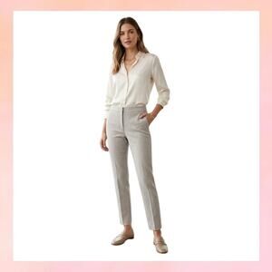 Amanda + Chelsea Grey Ivory Herringbone Ankle Dress Pants Size 12